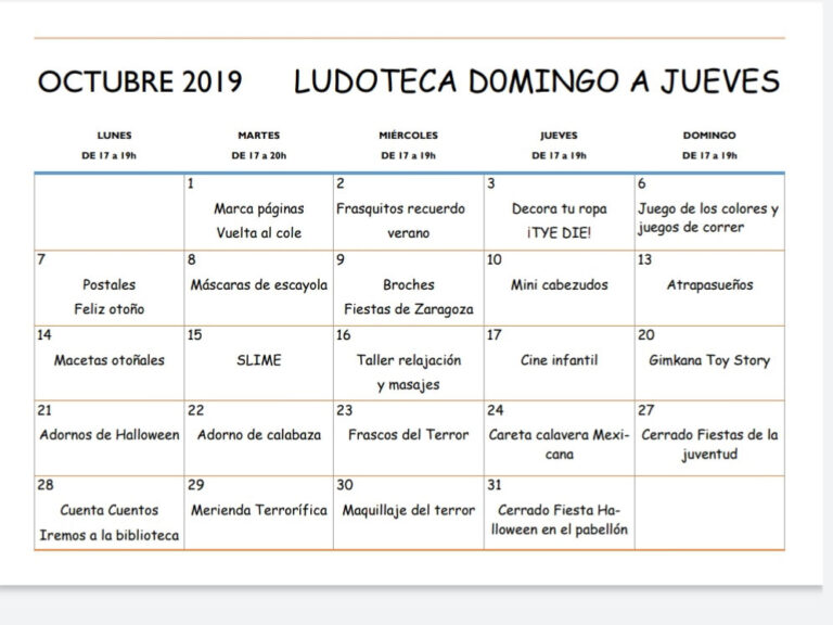 Ludoteca octubre