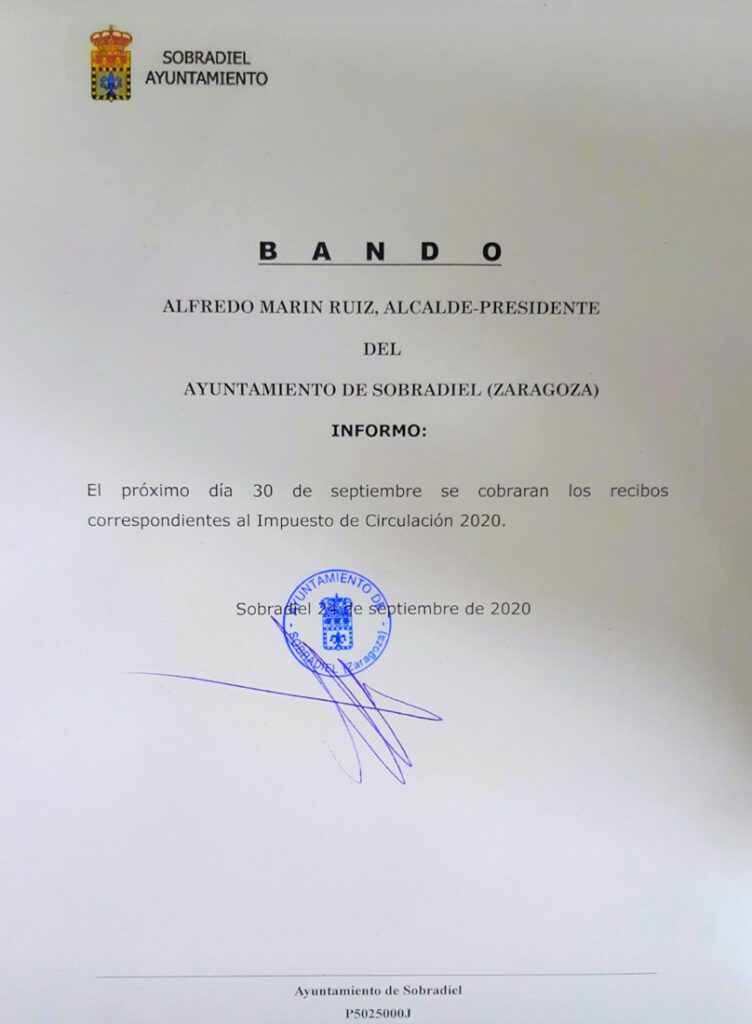 Cobro Impuesto de Circulación 2020