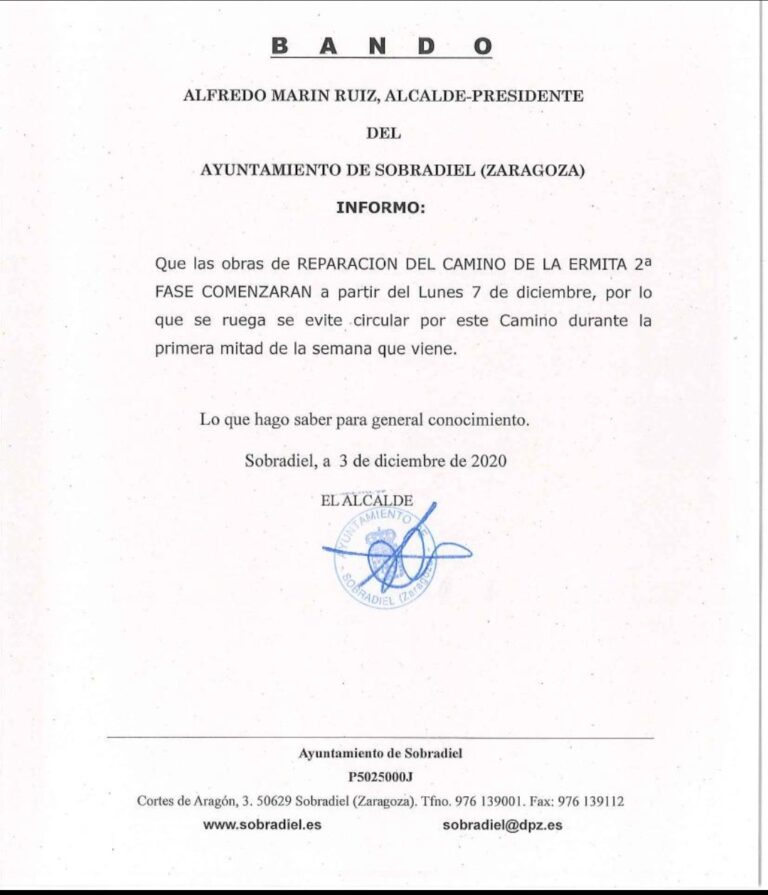 Asfaltado del camino de la ermita