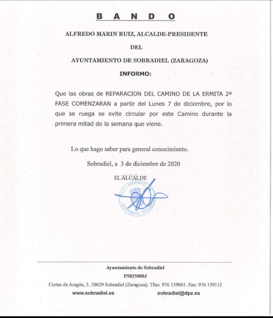 Asfaltado del camino de la ermita