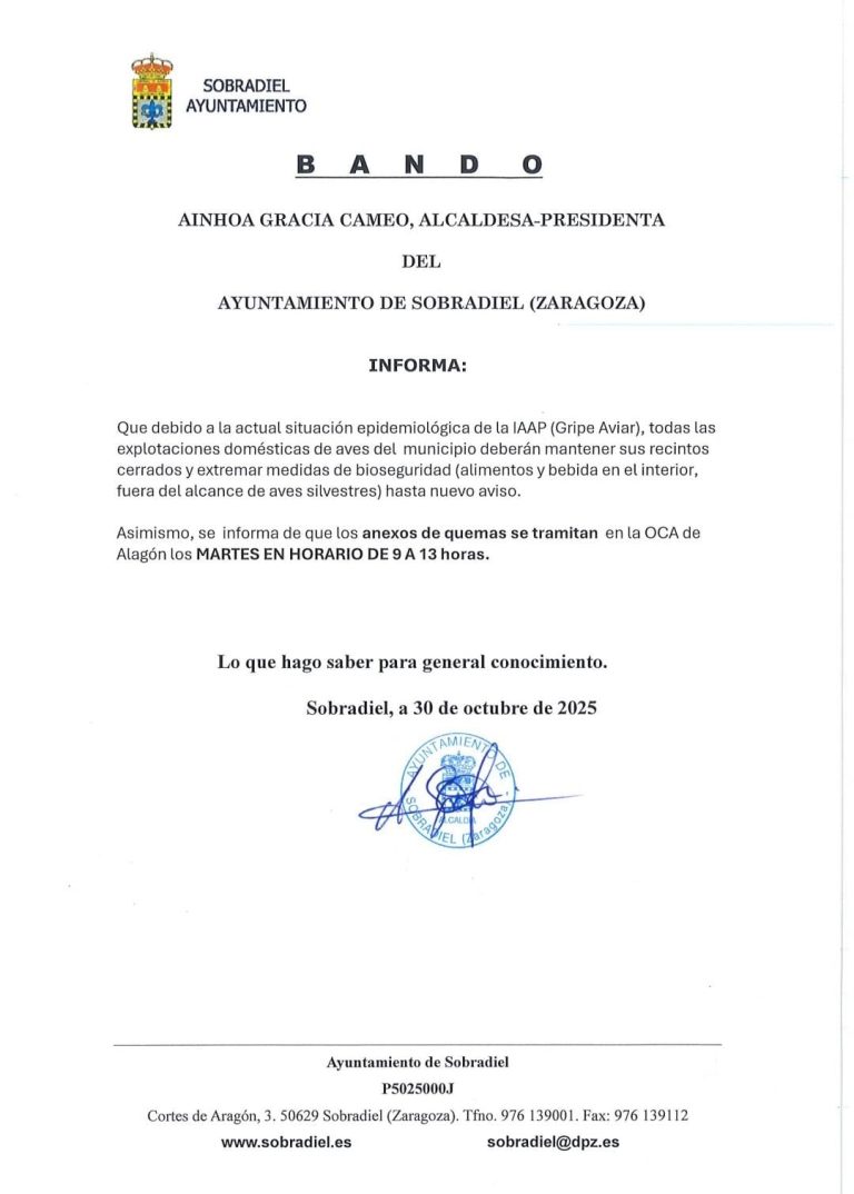 BANDO MUNICIPAL | GRIPE AVIAR